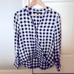 Madewell sz.small black gingham collared blouse